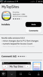 MyTopSites on Nokia Store